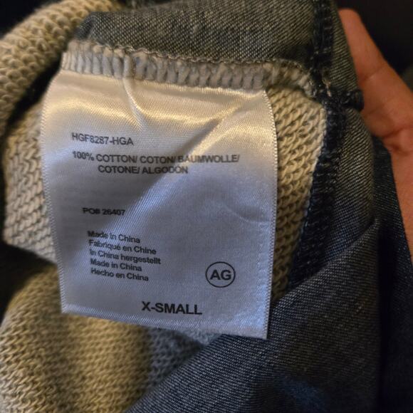 AG Adriano Goldschmied Contrast Denim Top XS Gray - Picture 5 of 7